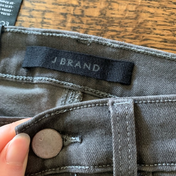 New Jbrand Mid Rise Crop Skinny Jeans Gray with Neon Detail Size 24 Women’s - Picture 5 of 9